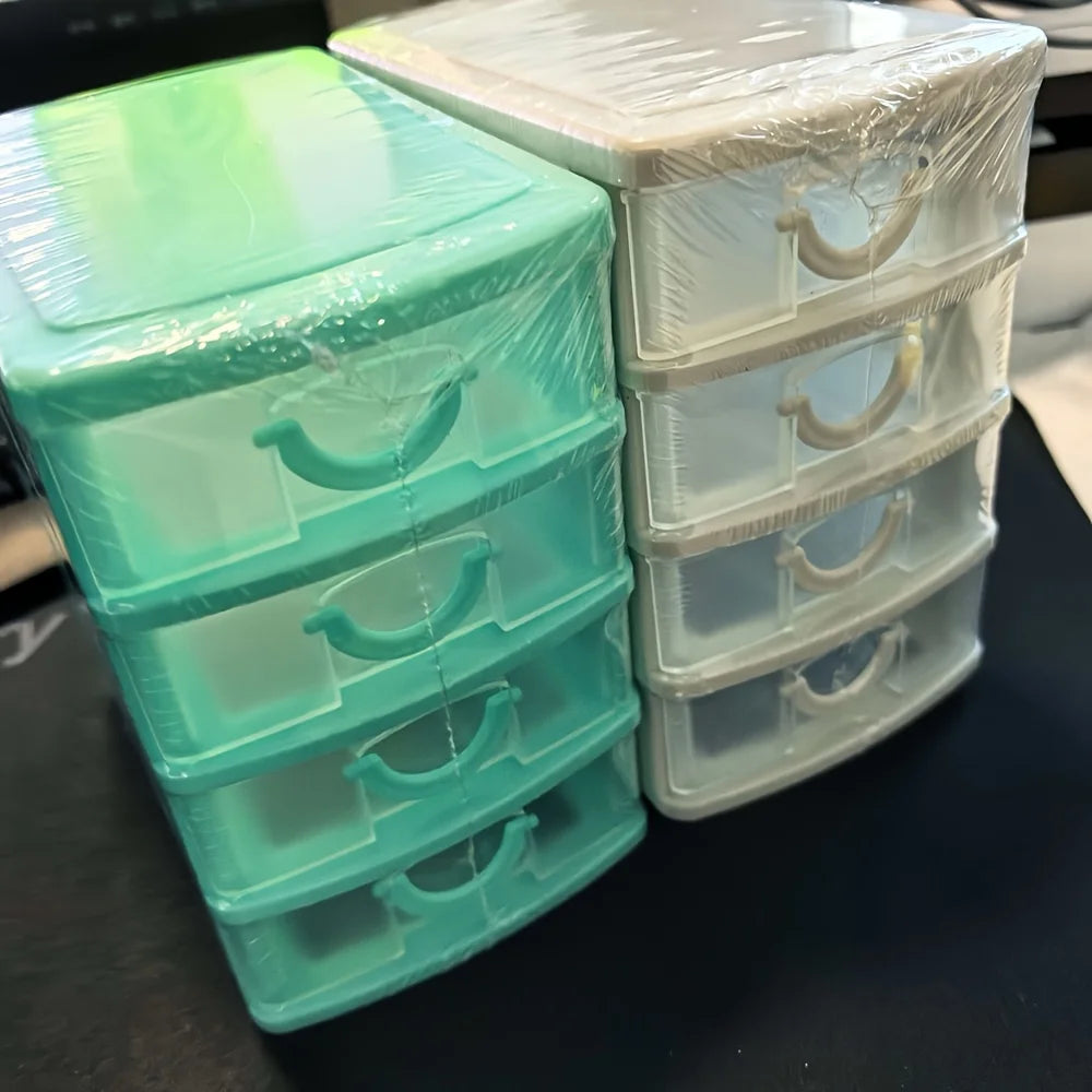 4-layer Multi-functional Storage Box with Drawers, Plastic Wardrobe Organizer and Locker, Desktop Cosmetic Storage Box,