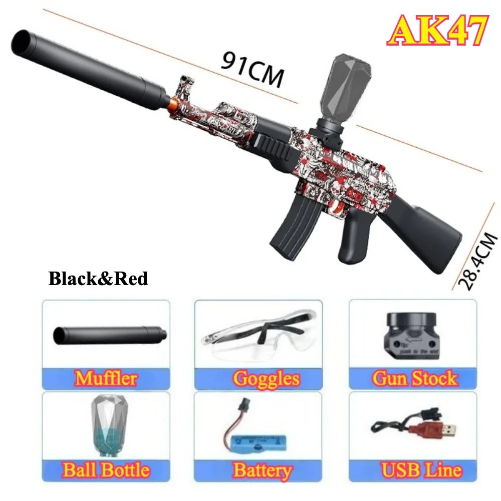 Electric Ball Blaster Toy Gun M416/AK Shooting Sport Game Outdoor High Speed Rechargeable Outdoor Game Perfect Gift for Boys