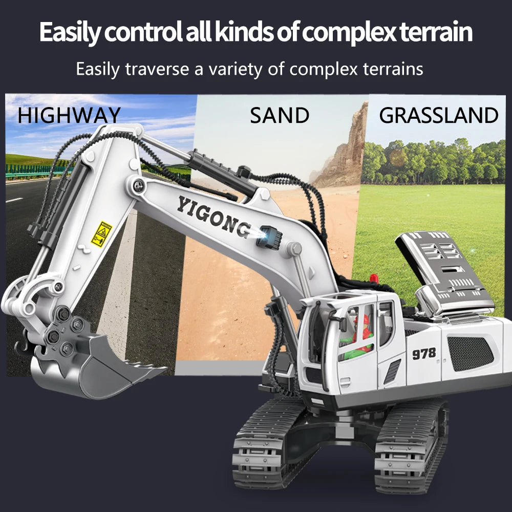 Remote Control Excavator Bulldozer Dump Truck Rc Car Toys Electric Engineering 2.4g High-Tech Vehicle Model Toys For Kids Gifts