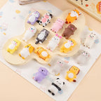 6/12/24pcs Cartoon Mini Mochi Squishy Toy Animals Stress Relief Toy for Kids Birthday Party Favor Halloween Goodie Bag Stuffer