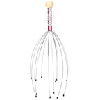 Relax Octopus Head Massager Stainless Steel Engraved Head Relaxer Brain Massage Claw Scalp Scratcher Itch Reliever Random Color