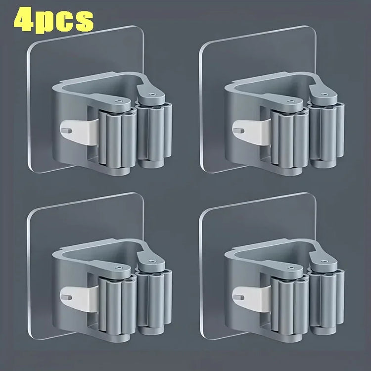 Home Storage Rack Wall Hanging Shelf Bathroom Shower Holder Storage Traceless Hook Mop Organizer Waterproof Broom Hanger