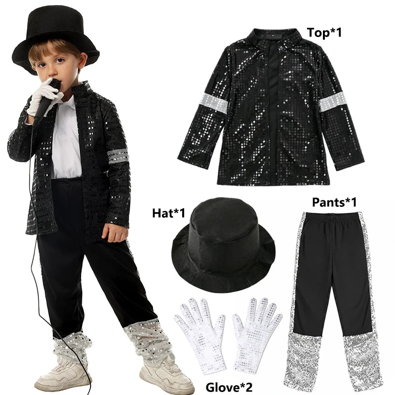 Hip Hop Kids Clothes Halloween Cosplay Birthday Party Dance Performance Children's Costume Pop Star Boys Girls Outfits