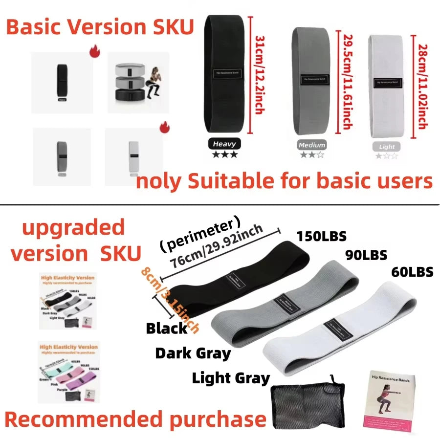 Basic Fabric Resistance Hip Booty Bands Glute Squat Circle Stretch Fitness Strips Loops Yoga Gym Equipment