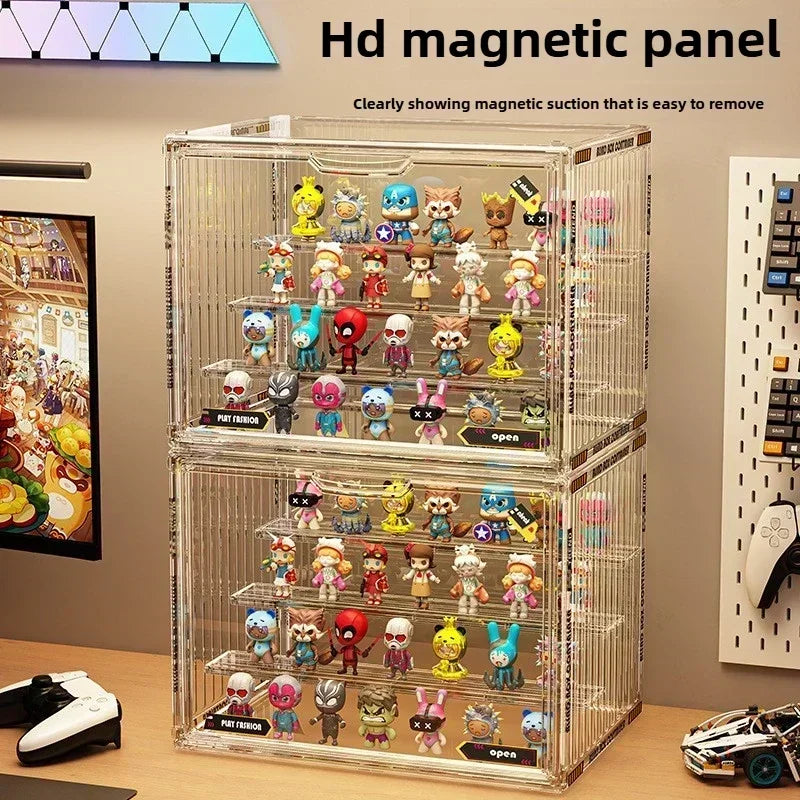 1/2/4 pcs Containerized Designs Acrylic Organizer for Collectible Figures High Definition Transparent Miniature Display Case