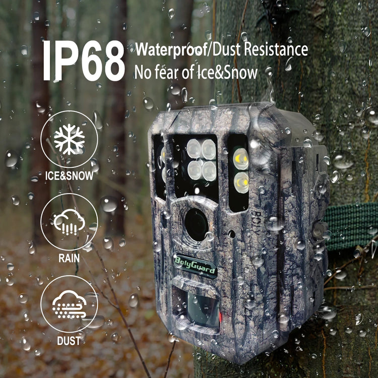 BolyGuard BG662-HQ 940nm Night Vision Invisible 4K Video 56MP Hunting Camera Portable Outdoor Trail Camera Gift SD Card
