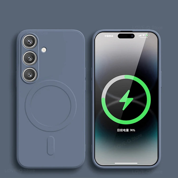 For Magsafe Magnetic Phone Case For Samsung Galaxy S26 S25 S24 S23 S 26 Ultra S26Ultra Plus FE Soft Cases Liquid Silicone Cover
