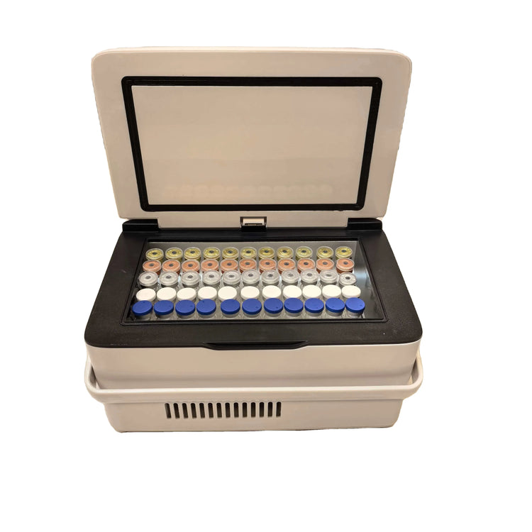 7800mAh 3ml 55 Vials Travel Cooler Peptide Fridge Mini Cosmetic Fridge 0-18 Degrees Medical Freezer Smart Peptide Refrigerators