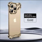 Irregular Metal Bumper Phone Case For iPhone Air 13 14 15 16 17 18 Pro Max Plus Lens Film Protect Bare Aluminum Shockproof Cover