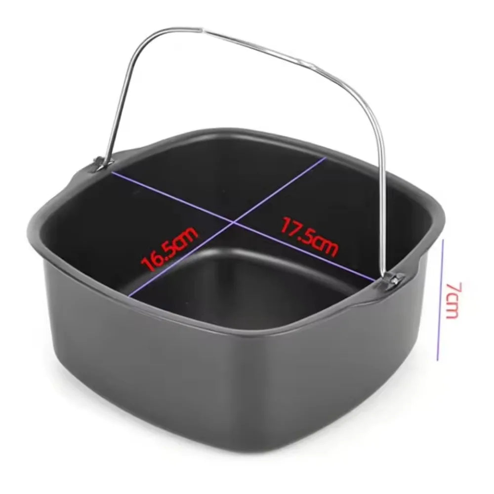 6/7/8 Inch Non-Stick Cake Pan Air Fryer & Oven Safe Mold with Handles Multi-Use Bakeware for Pizza/Cakes/Desserts Baking Tray