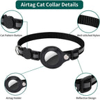 Cat AirTag Holder Collar Breakaway Reflective Strips Adjustable Kitten Collar Waterproof Cat Bell Collar Pet Air Tag Case collar