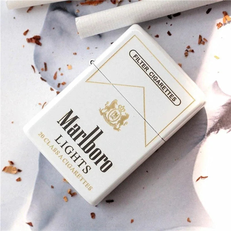 Marlboro Grinding Wheel Lighter, White Paint Green Label Red Label, Multi-color Selection, Men's Gift Wholesale