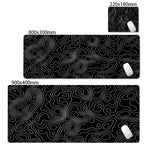 XXL Desk Mat Black And White Strata Liquid Mousepad Large Abstract Mouse Pad Gaming Deskmat With Lockedge Office Non-slip Carpet