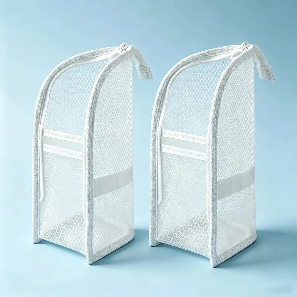 Standing Mesh Toiletry Bag Portable EVA Waterproof Travel Foldable Toothbrush Cosmetic Organizer Women Bathroom Storage Pouch