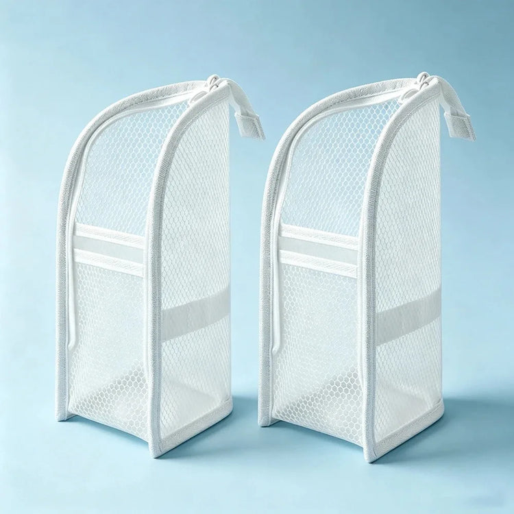 Standing Mesh Toiletry Bag Portable EVA Waterproof Travel Foldable Toothbrush Cosmetic Organizer Women Bathroom Storage Pouch