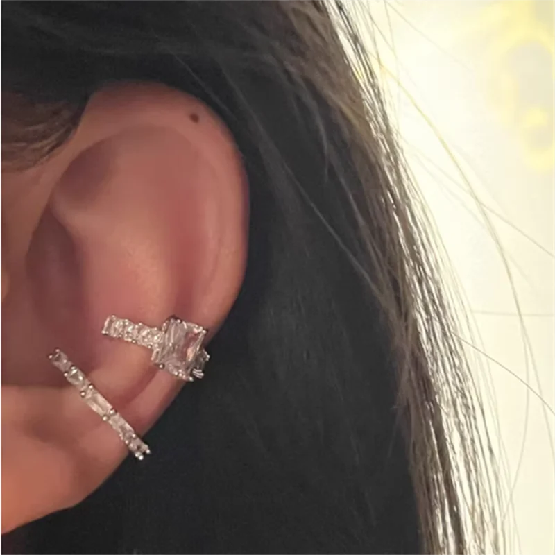 New Ear Cuff No Piercings Crystal Earring Cute Zircon Fake Cartilage Clip Earrings for Women Fashion Without Hole Jewelry Gift