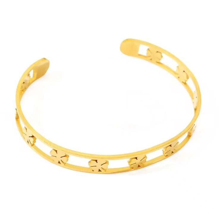 Fashion Simple Stainless Steel 3 Crystal Bracelet Bangle
