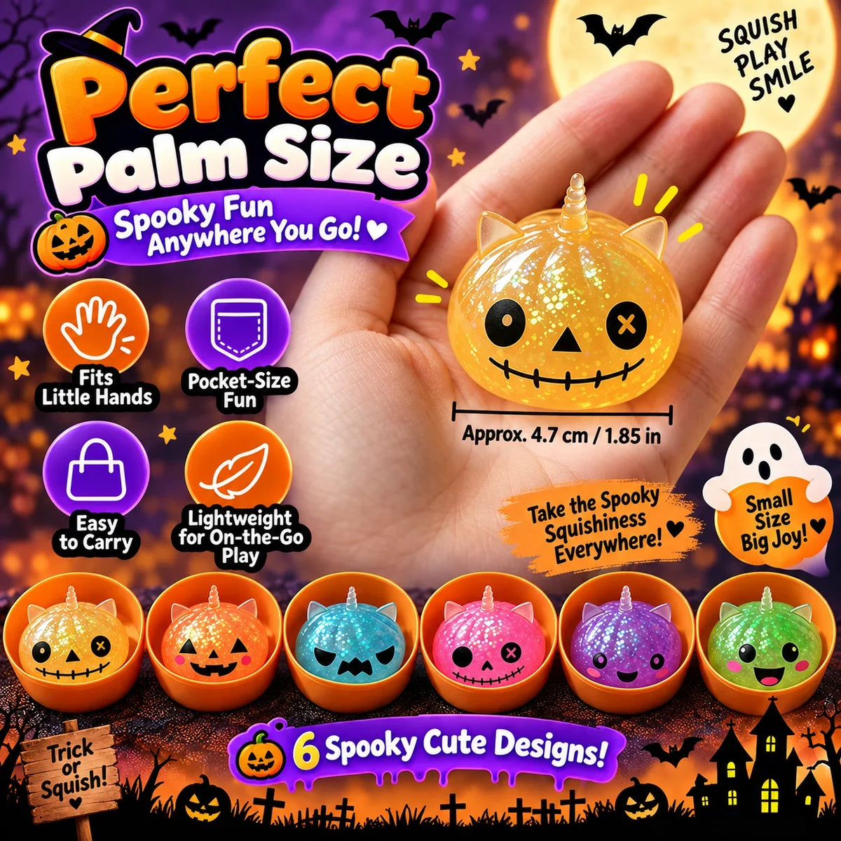 1-5PCS Halloween Unicorn Dumpling Squishy Blind Box Animal Ears Slow Rebound Squeeze Fidget Sensory Stress Relief Gift Pack