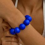 Tocona New Arrival Colorful Big Bead Bracelets for Women Personality Punk Resin Holiday Jewelry Accessories Wholesale Gift
