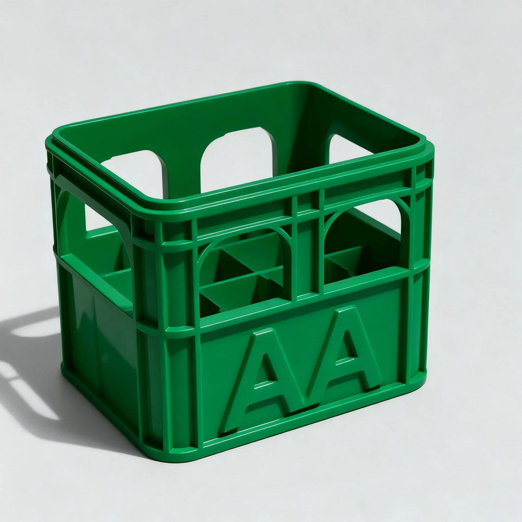 3D Printed Beer Crate Style Stackable Battery Storage Box, AA and AAA Sizes, 18650 21700 9V.