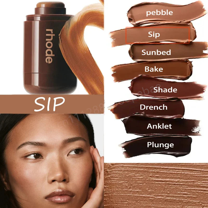 Skin Pocket Bronzer Stick Cream Contour Bronzing Balm Buildable Natural Warm Blush Shade Waterproof Long Lasting Face Makeup