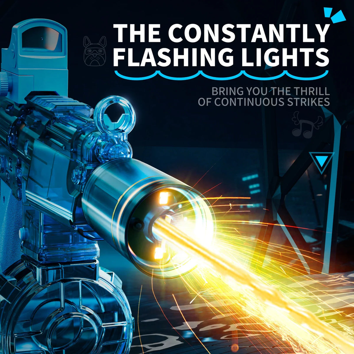 Space Electric Water Gun Energy Ring Burst transparent LED Lights Large Capacity Full Auto Continuous Fire Squirt Gun Toy