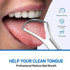 Portable Single‑Layer Stainless Steel Tongue Scraper, Reusable Oral Tongue Cleaner for Tongue Coating Removal and Fresh Breath