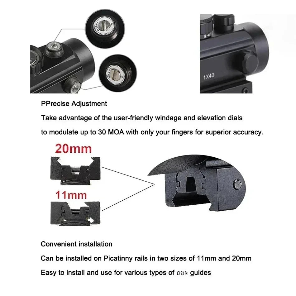 Hot Sales Series HD101AJ HD103 1X40 Red Dot Sight Hunting Optics Sight Holographic Airsoft Sight 4 Reticle Reflex Collimator