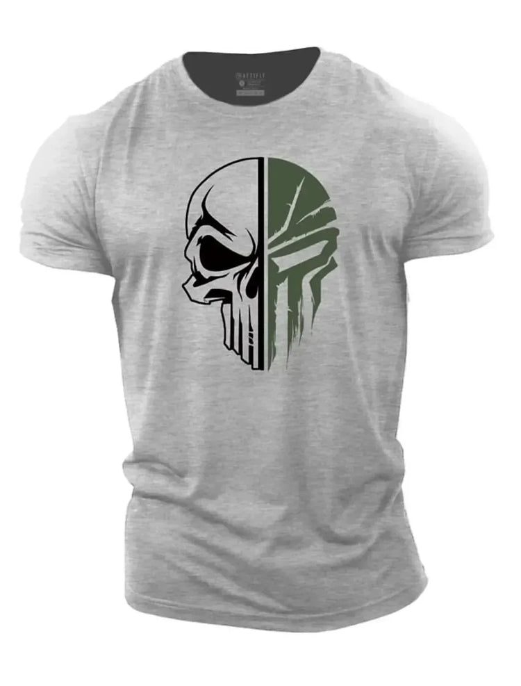 3D Men's T shirt for men Print Military Skull T Shirt Oversized Gym Short-Sleeved Sportswear Men Clothing Sport Top Tees