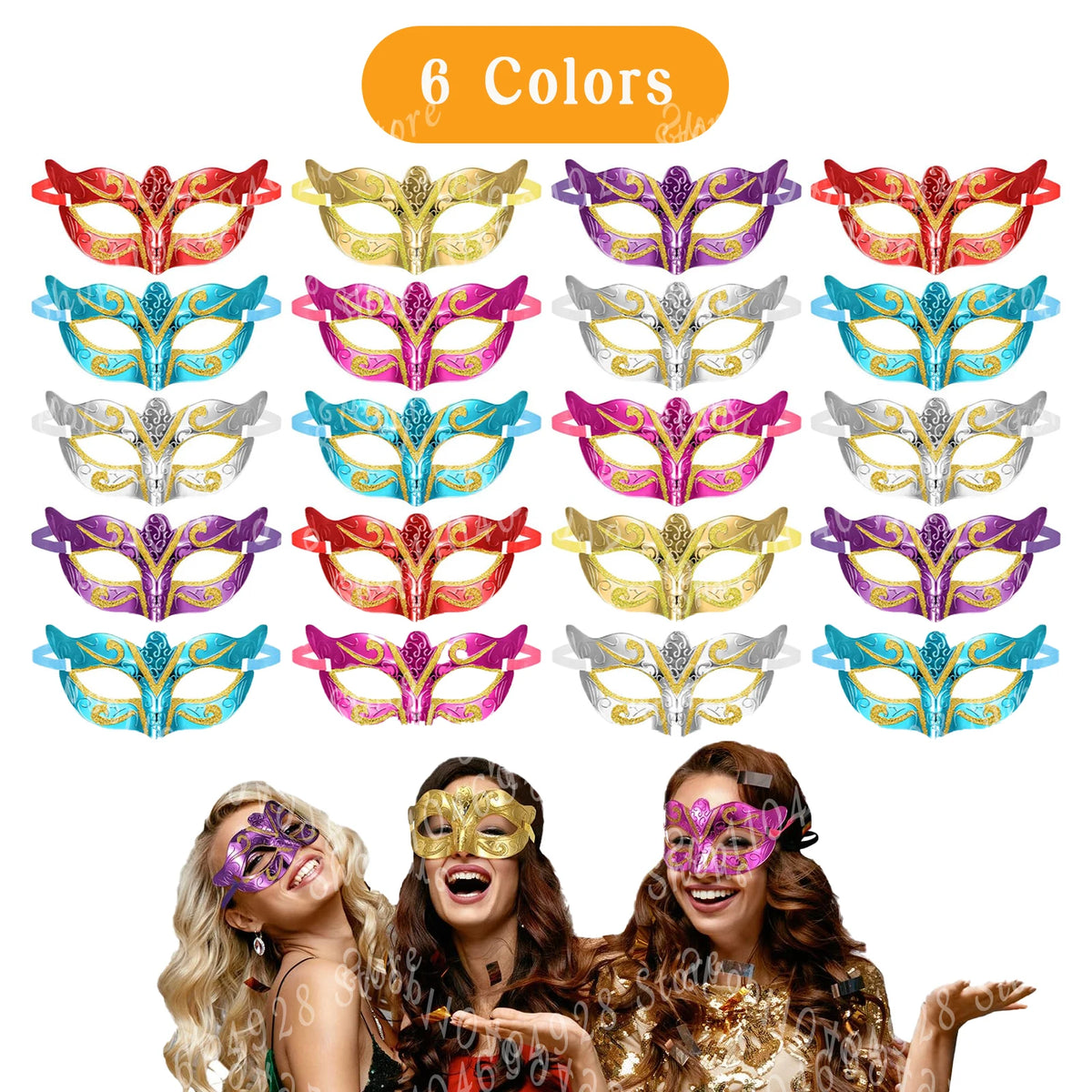20-120Pcs Masquerade Masks Bulk Venetian Carnival Masks Vintage Antique Party Masks for Women Men Mardi Gras Prom Halloween