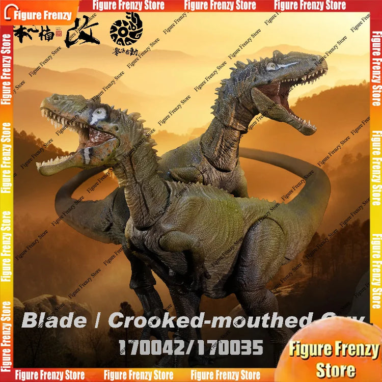 Brand-new NANMU Studio Jurassic dinosaur action figure - Allosaurus/Raptor. With a mischievous smirk. Collectible statue version