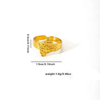 High End Waterproof Hollow Stainless Steel Finger Ring Trendy for Women Personalize Jewelry Wholesale