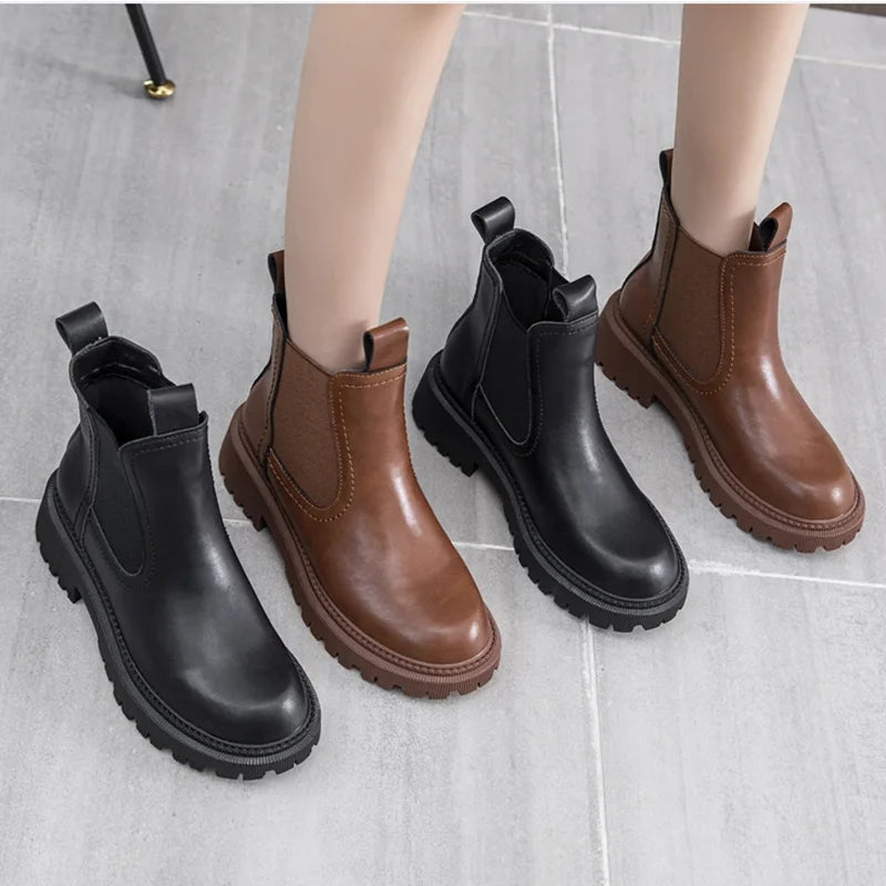 AIYUQI Women's Chelsea Boots Genuine Leather New Autumn Winter Fashion Women's Ankle Boots Retro Winter Boots Ladies  WHSLE MTO