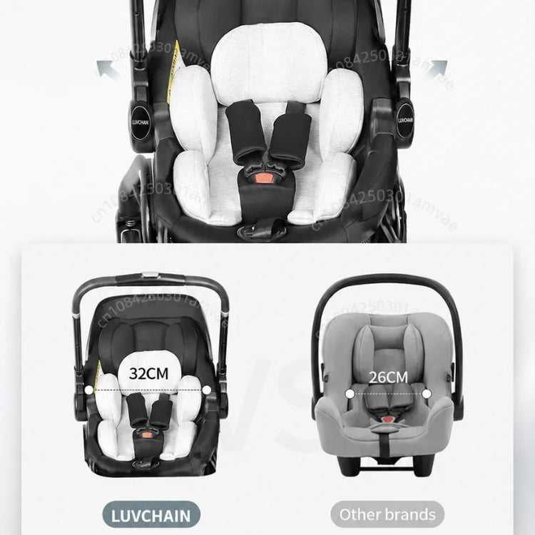 3-in-1 Baby Safety Stroller, Two-Way Newborn Baby Safety Seat, Portable 3-in-1 Stroller for Ages 0-2 Years Old
