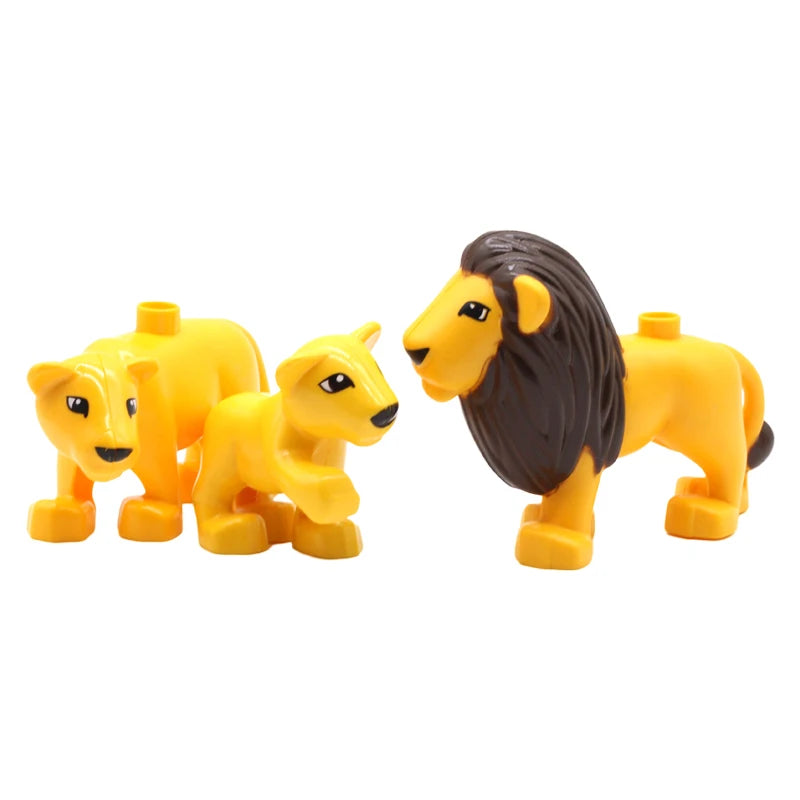 Big Building Blocks Animals Parts Zoo Sets Dinosaur Assemble Accessory Compatible Duplon Bricks Jurassic Toys for Children Gift