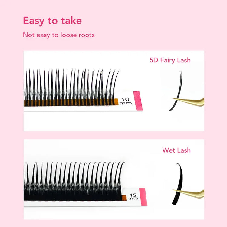 DIYDAY 5D Fairy Eyelash Extensions Spikes Wet Lashes Cluster Premade Fans 5D Flora Mink False Eyelashes for Makeup