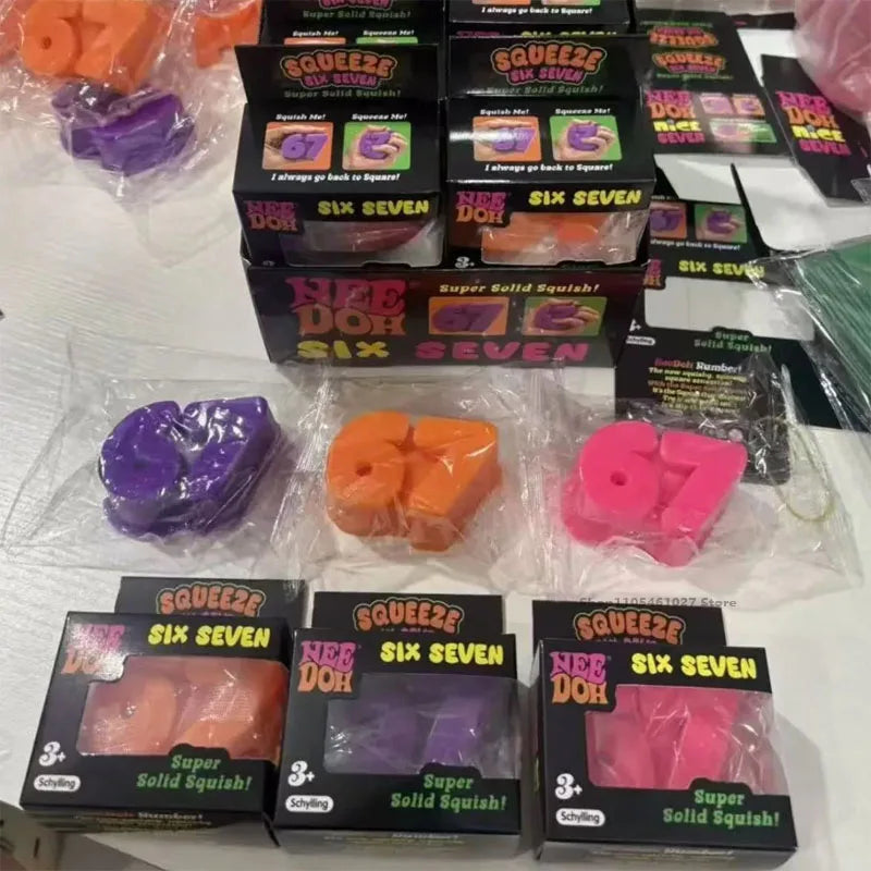 [New Nee Doh 67 Sets of TPR Decompression Toys, Fidget Toys Squirrel Squeeze Toys Squishies Sensory Toy Antiestres Mochi Squishy