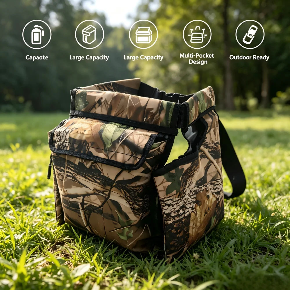 3-in-1 Camo Tactical Hunting Waist Belt Bag , Multi-Pocket Adjustable Outdoor Archery & Hunting Gear Storage Pouch