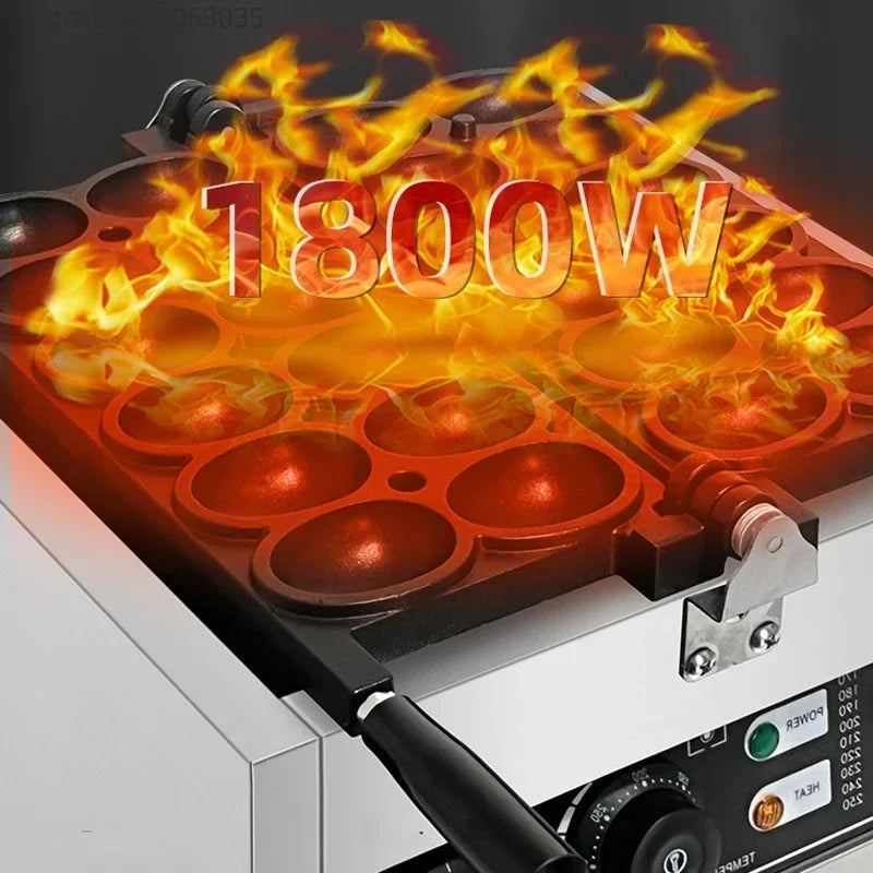 110V/220V Egg Waffle Machine Commercial Waffle Maker 12 Holes Egg Shape Pastry Baking Machine