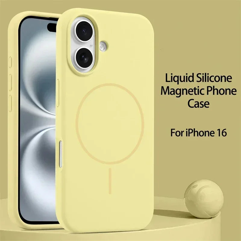 Original Liquid Silicone For Magsafe Case For iPhone 18 Pro 17 16 15 14 13 12 11 Pro Max Magnetic Wireless Charging Soft Cover