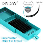 DIYDAY Ellipse Flat Eyelash Extensions 0.15 0.20 Super Softer Individual Flat Lashes Natural Look False Eyelashes for Makeup