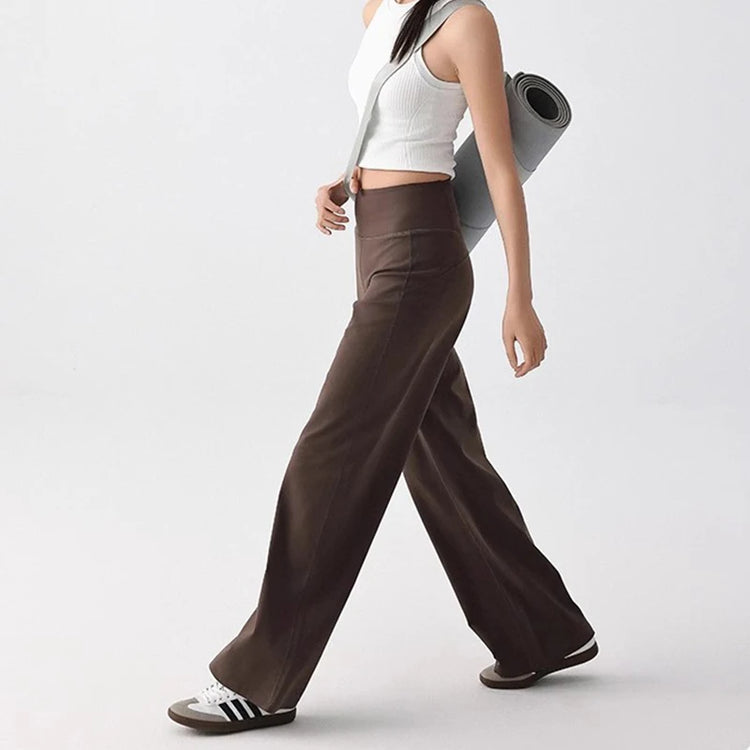 Women's High Quality Pants With Pockets High Waist Stretch Loose Sweatpants Nake-Feeling Sports Leisure  Yoga Workout Pants