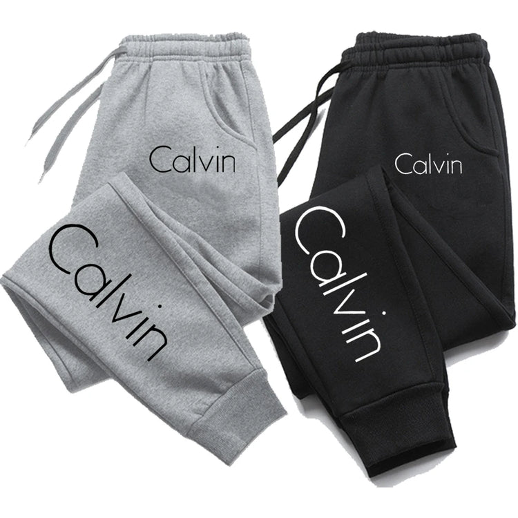 Casual Printed Sports Running Trousers Men Women Autumn Drawstring Long Pants Fitness Solid Sweatpants Unisex Gym Wear