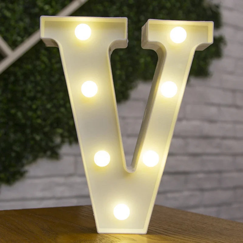 Alphabet Letter LED Nights Lights Number Lamp Decor Party Room Birthday Wall Wedding Home Decorations Personalised Ornaments