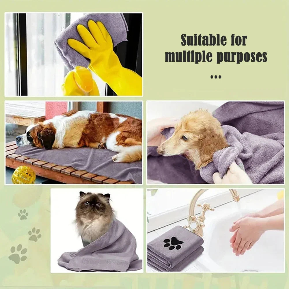 1Pc Pet Towel Soft, Thickened and Quick-drying Small Large Dog Cat Bath Towel Absorbs Water and Does Not Shed Hair