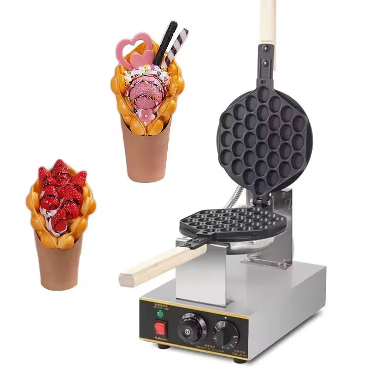 Commercial Electric Egg Bubble Waffle Maker Machine Hong Kong Eggettes Waffle Iron Cake Oven Bubble Waffle Machine