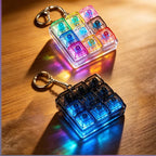 NEW LED Keyboard Keychain Fidget Toys Crystal Clicker Sensory Toy for Stress Relief Keyboard Keychain Fidget Toy for Adults Kids