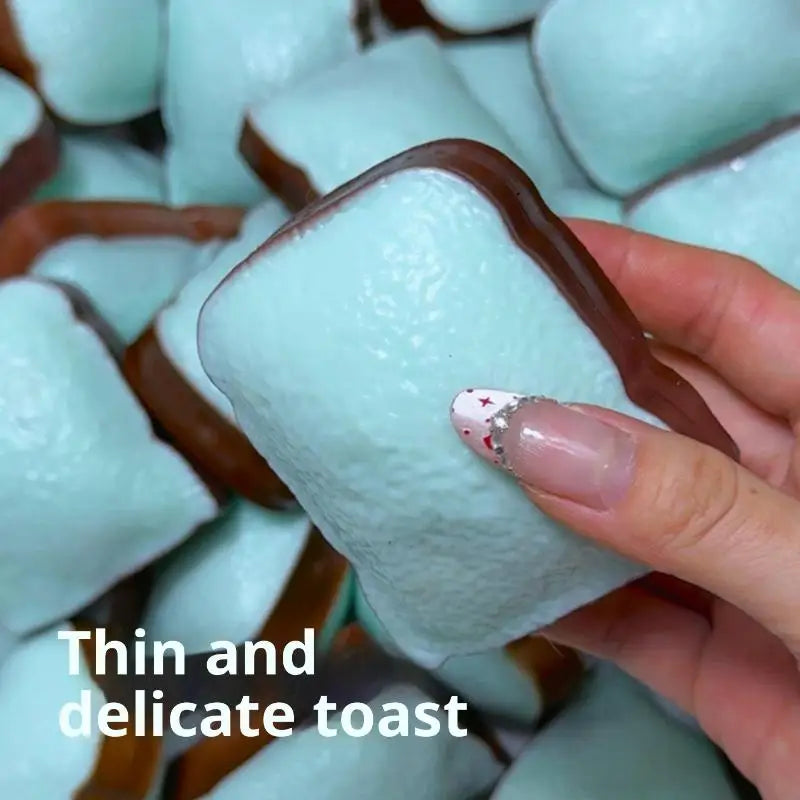 【F】Crunch Toast Slow Rise Squeeze Round Blocks Crunchy Filled Anti Stress Hand Relax Gift Toy
