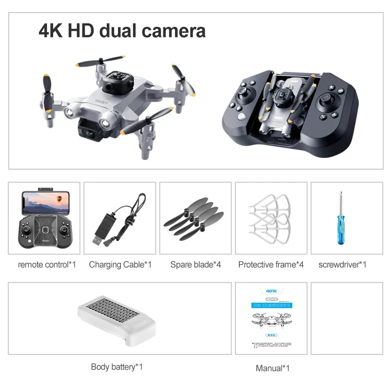4DRC V30 Mini Drone with Camera HD 4K 1080P FPV RC Drones Profesional Five-sided Obstacle Avoidance Helicopter Drone Toy