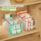 Acrylic Medicine Organizer Tray With Handle For Kitchen Bathroom Countertop Storage And Pill Organization Produce Box Bowl